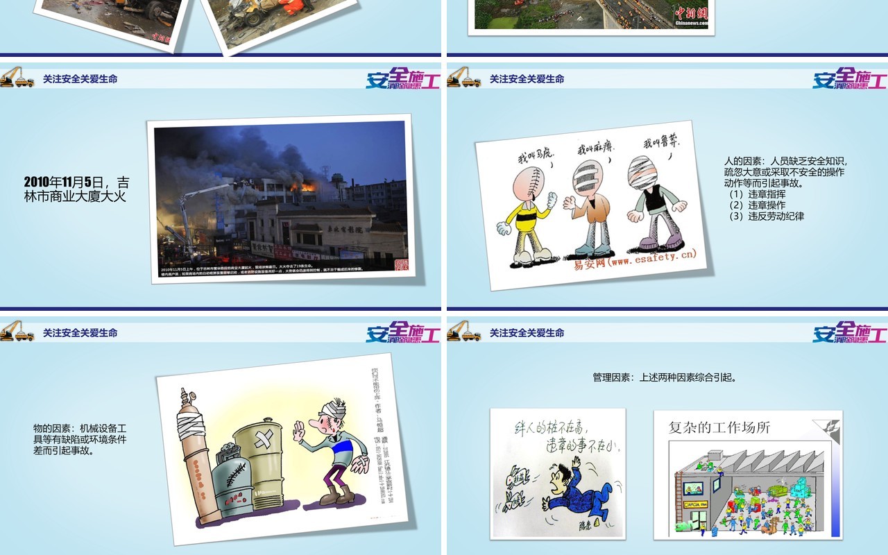 安全施工安全生产模板PPT模板