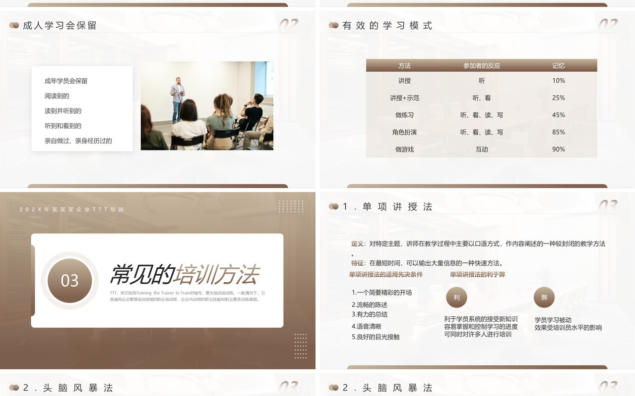 棕色简约风培训师培训PPT模板