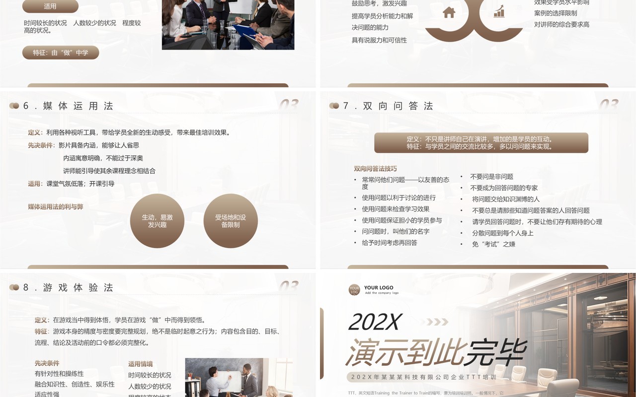 棕色简约风培训师培训PPT模板