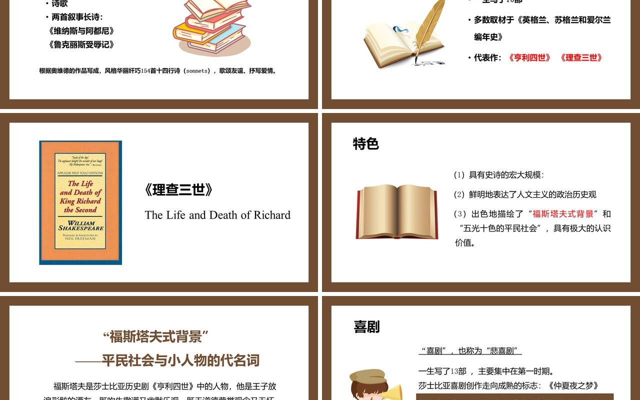 部编版高中语文必修四莎士比亚戏剧课件PPT模板