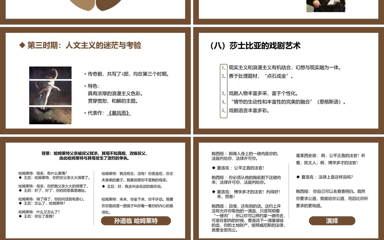 部编版高中语文必修四莎士比亚戏剧课件PPT模板