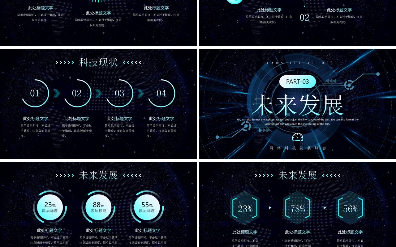 蓝色科技风人工科技智领未来PPT模板