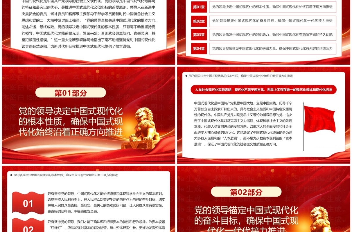 坚持党对中国式现代化的领导PPT模板