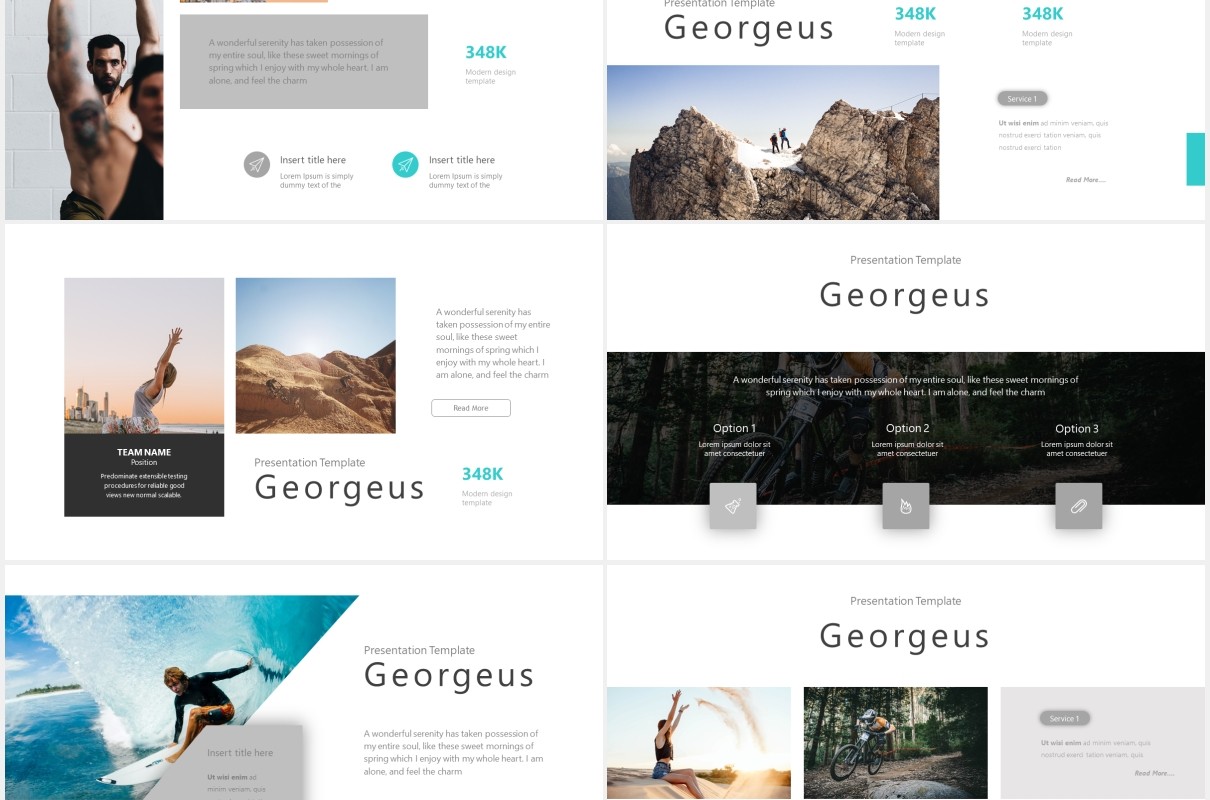 国外健身极限运动PPT模板Georgeus Powerpoint Template