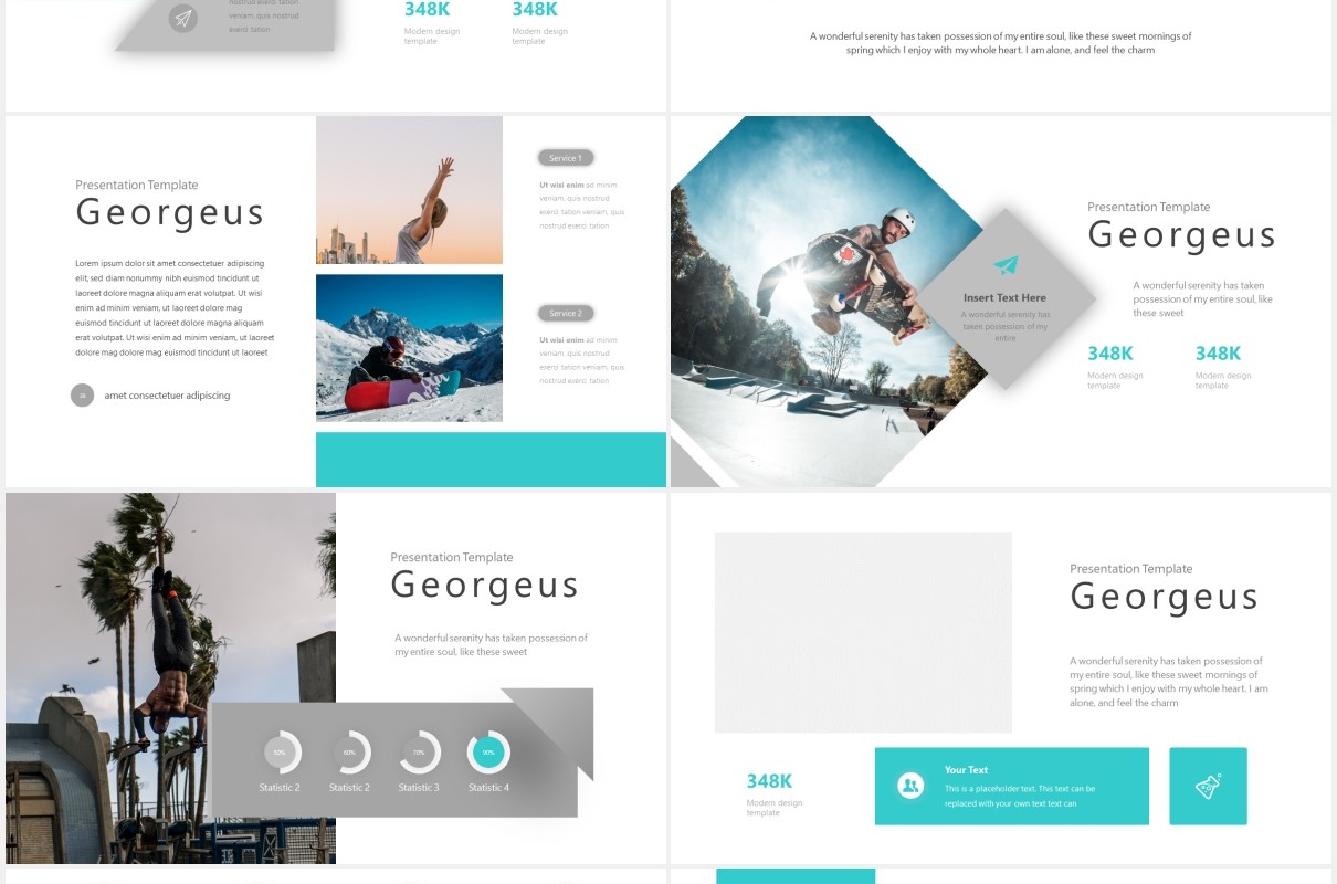 国外健身极限运动PPT模板Georgeus Powerpoint Template