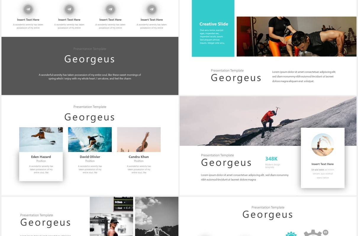 国外健身极限运动PPT模板Georgeus Powerpoint Template