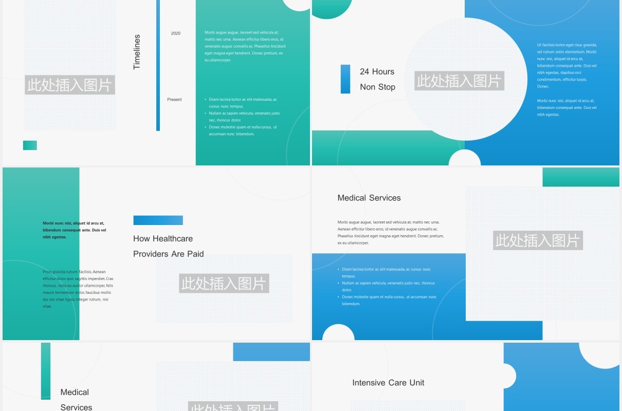 蓝色医疗医学医院图片排版设计PPT模板MEDICARO - Medical Powerpoint Template