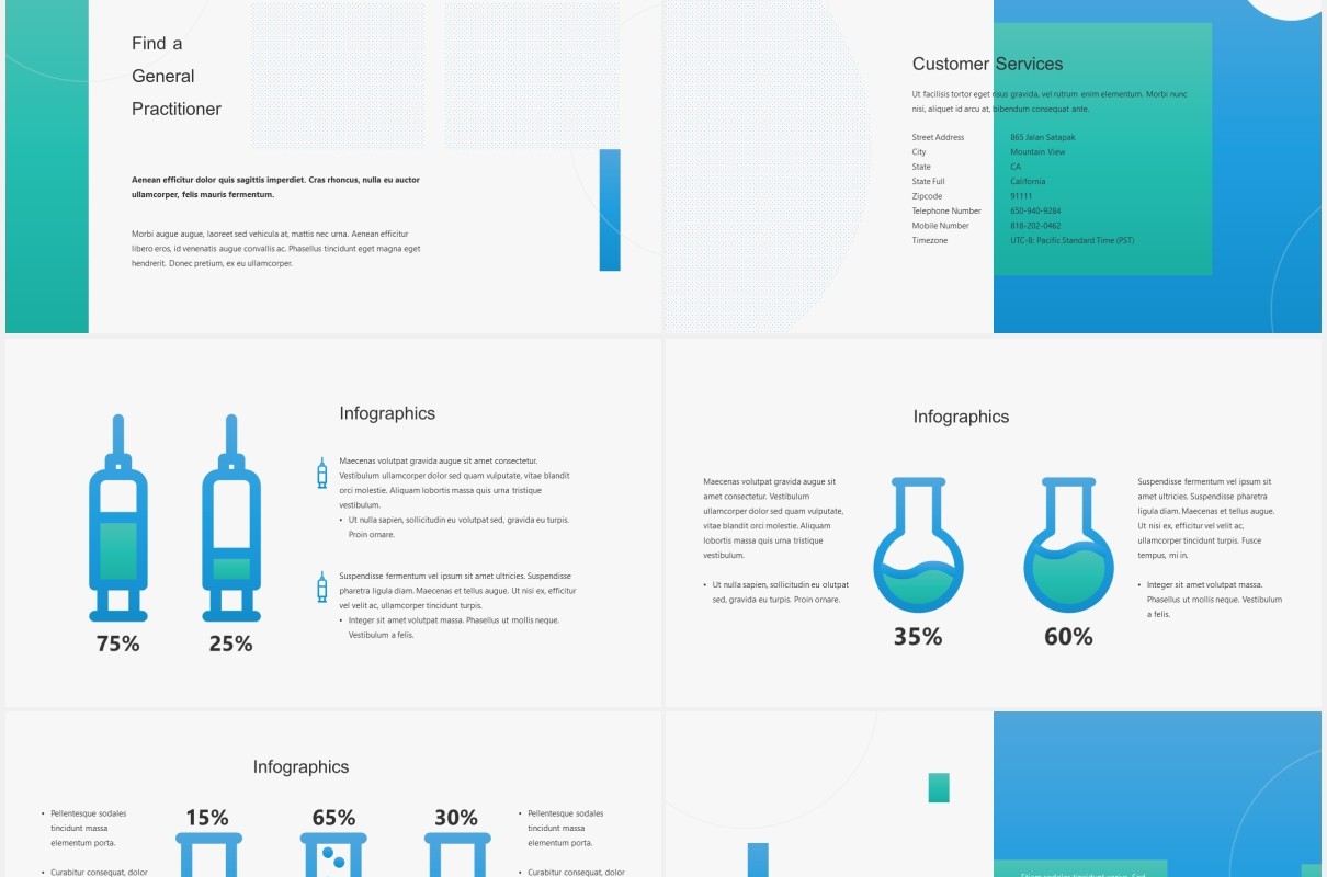 蓝色医疗医学医院图片排版设计PPT模板MEDICARO - Medical Powerpoint Template