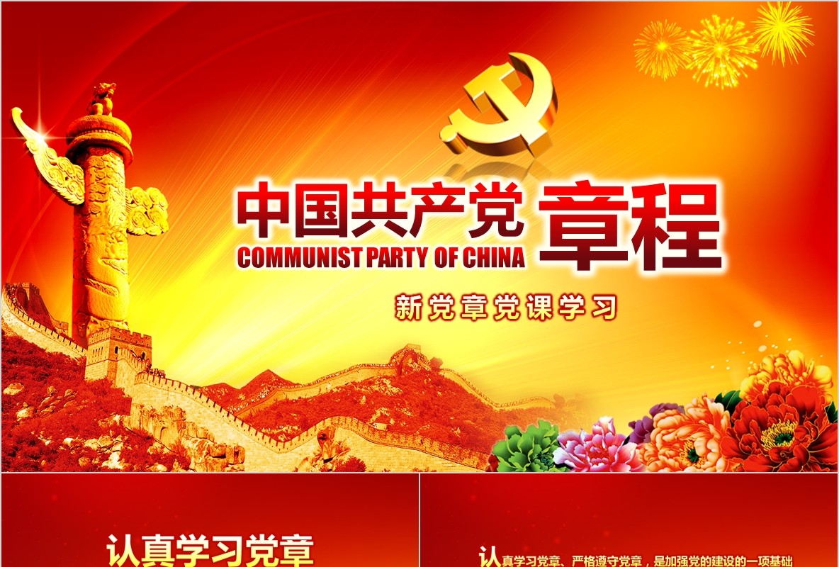 学习新微党章党课PPT模板21