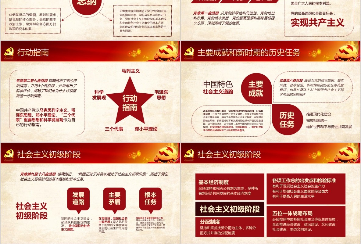 学习新微党章党课PPT模板21
