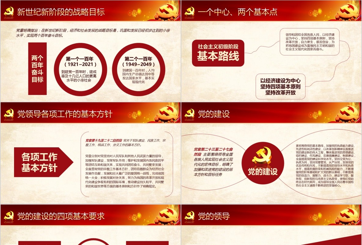 学习新微党章党课PPT模板21