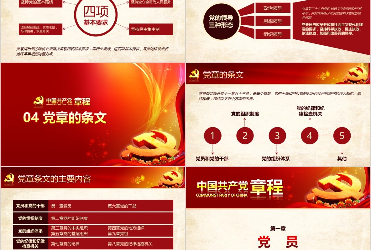 学习新微党章党课PPT模板21