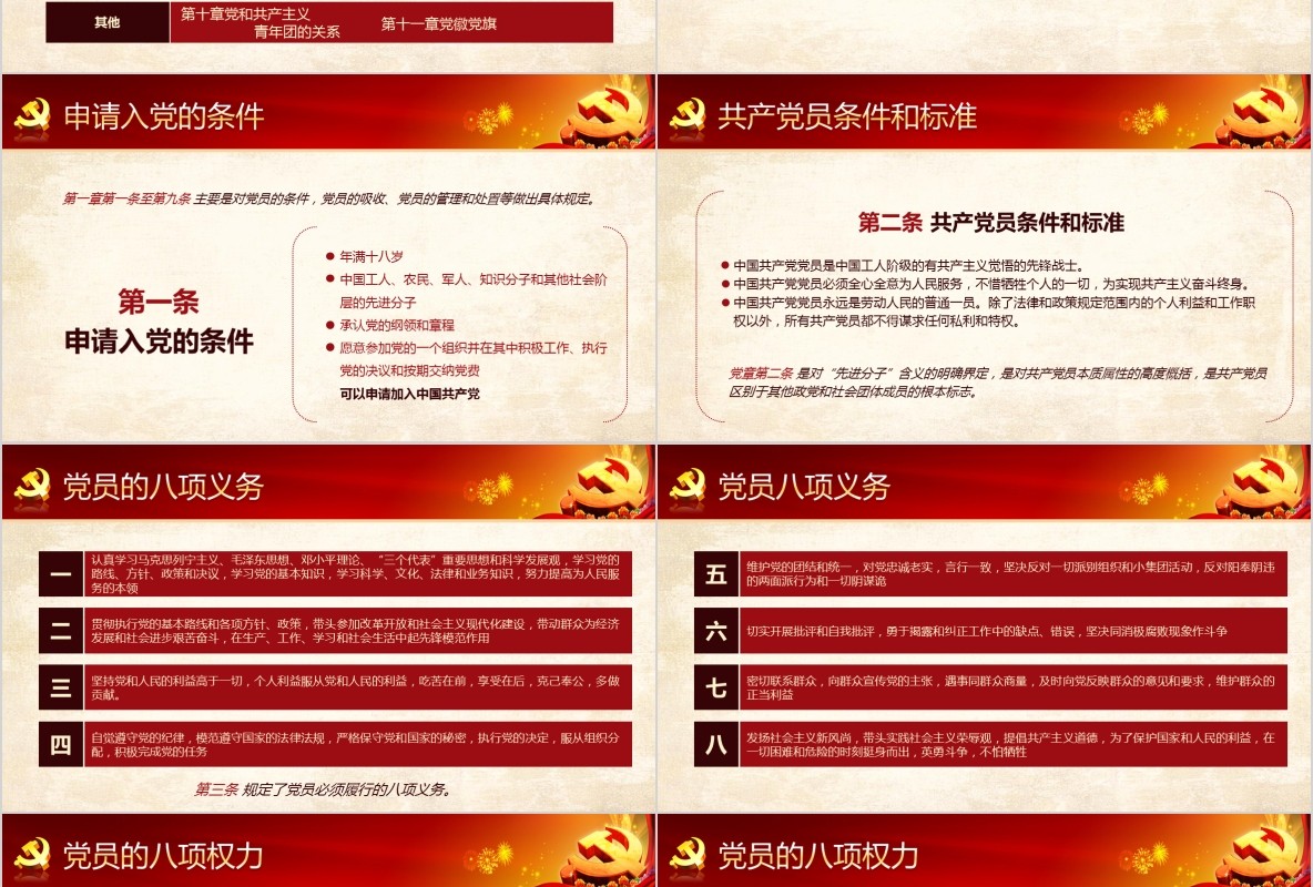 学习新微党章党课PPT模板21