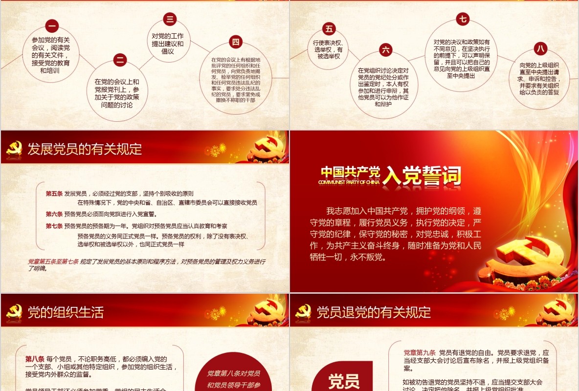 学习新微党章党课PPT模板21