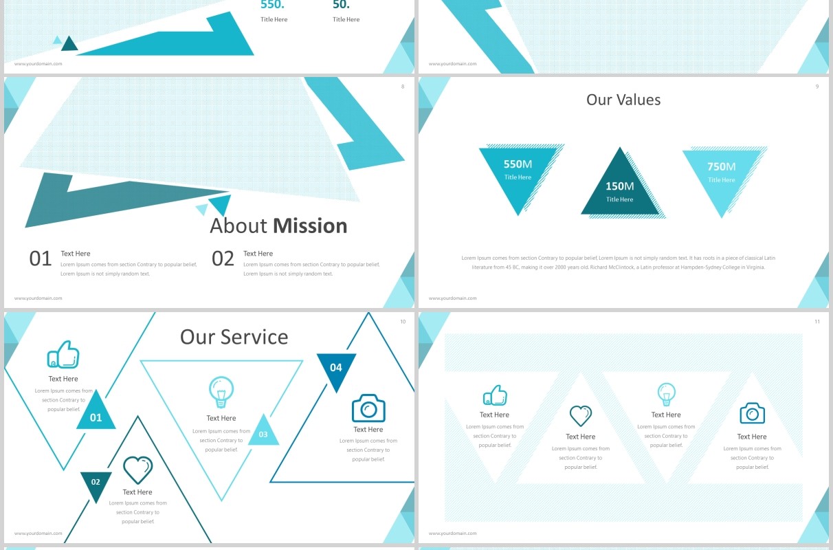 蓝色商务PPT版式设计模板Visit 2 - Powerpoint Template