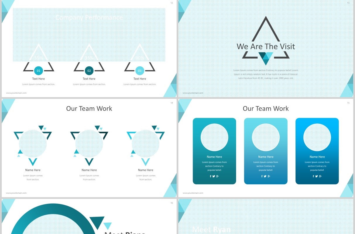 蓝色商务PPT版式设计模板Visit 2 - Powerpoint Template