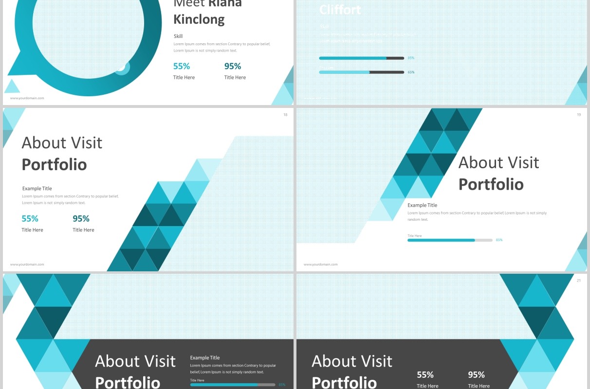 蓝色商务PPT版式设计模板Visit 2 - Powerpoint Template