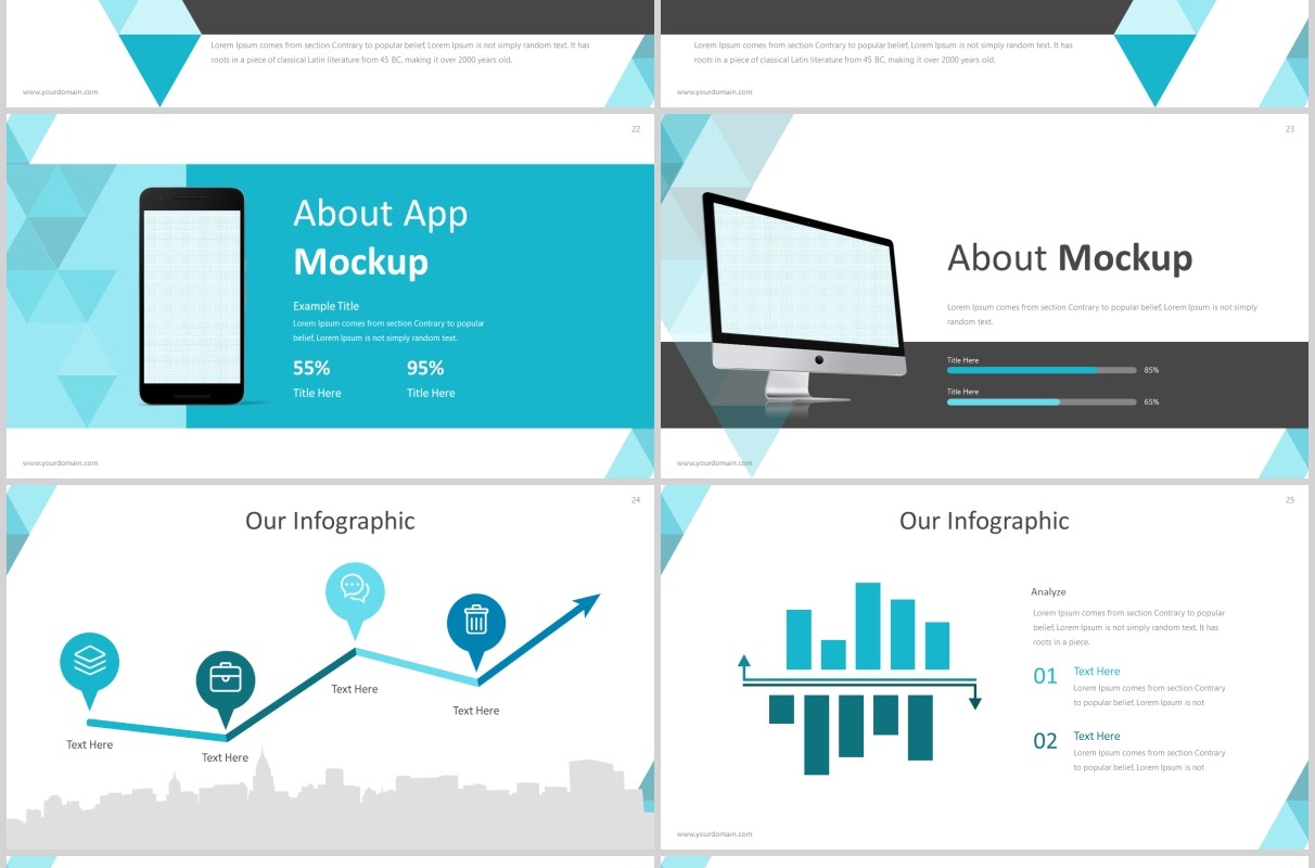 蓝色商务PPT版式设计模板Visit 2 - Powerpoint Template