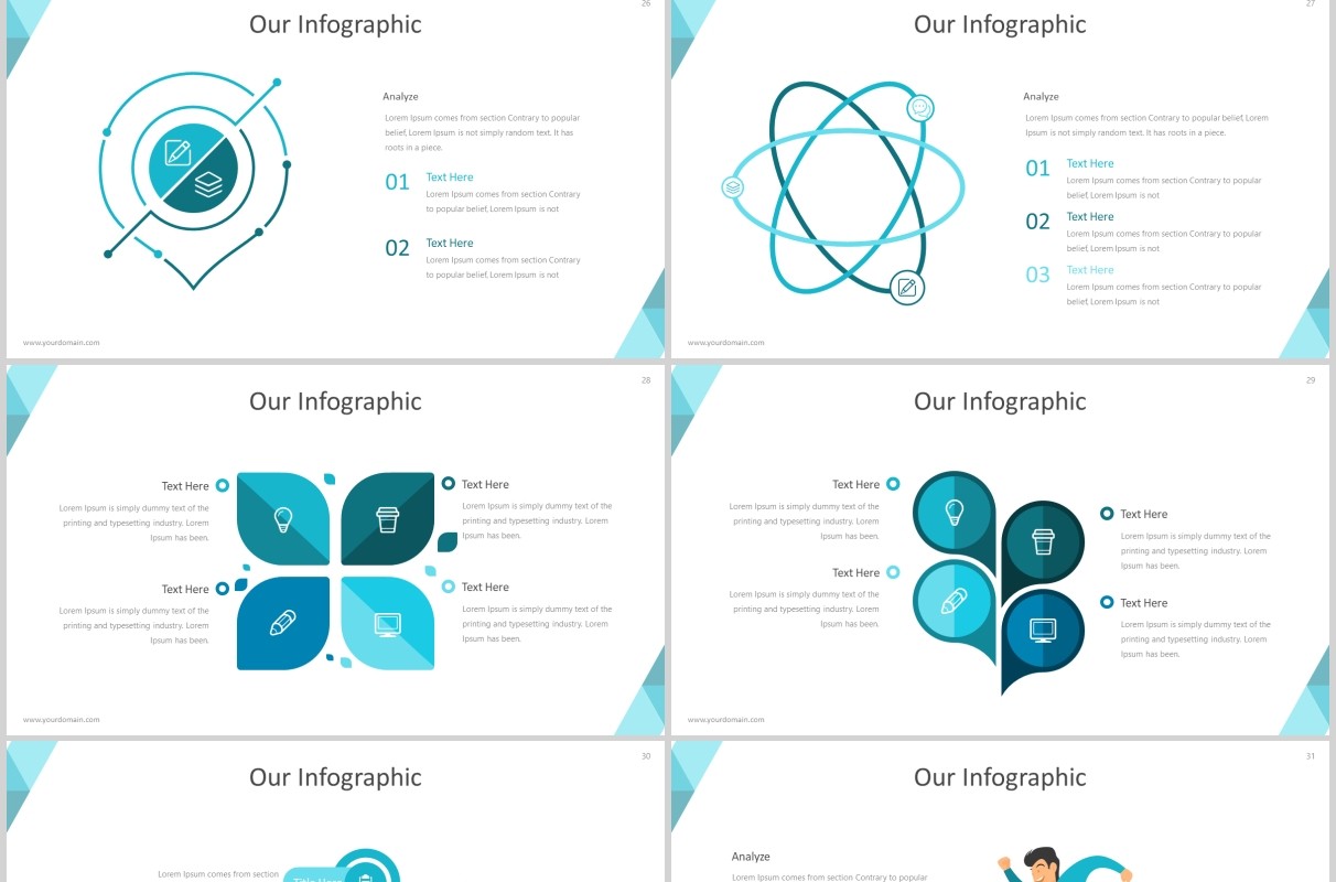 蓝色商务PPT版式设计模板Visit 2 - Powerpoint Template