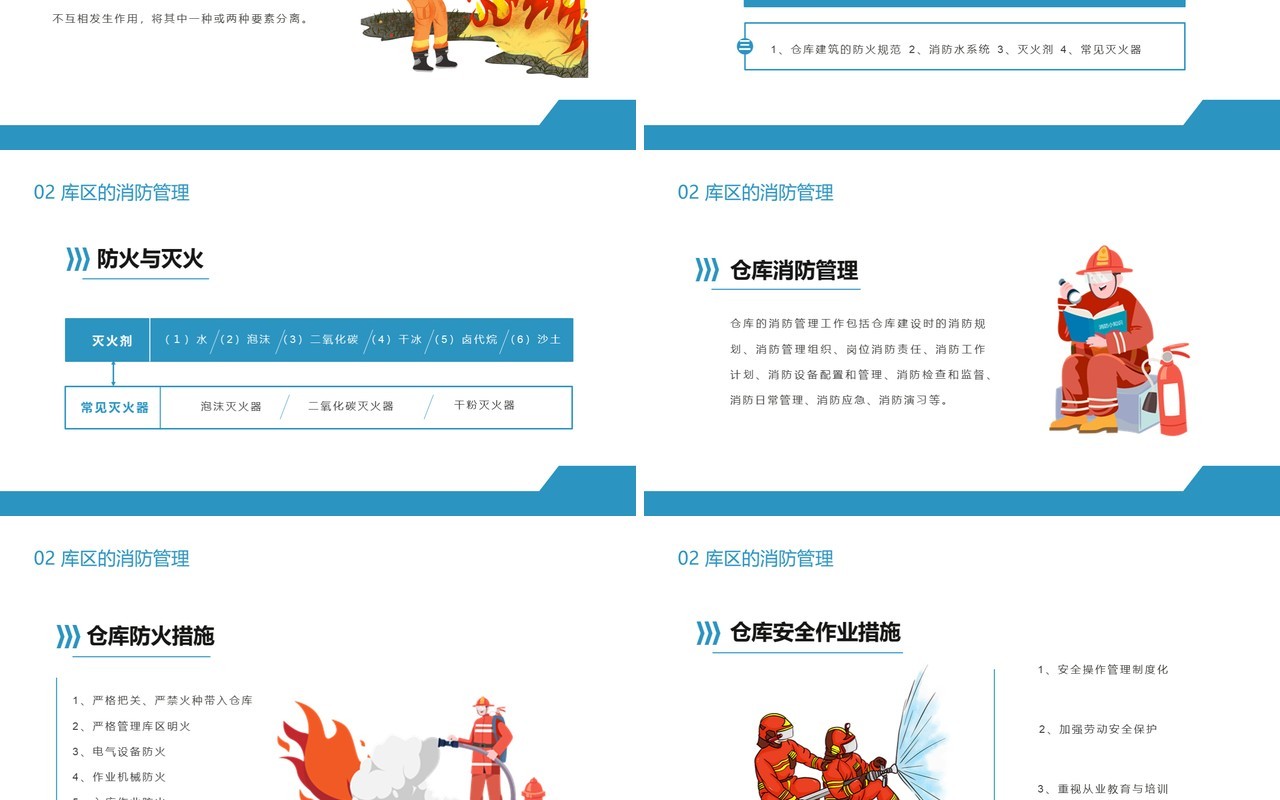 2021蓝色企业简约风仓库安全管理通用PPT模板