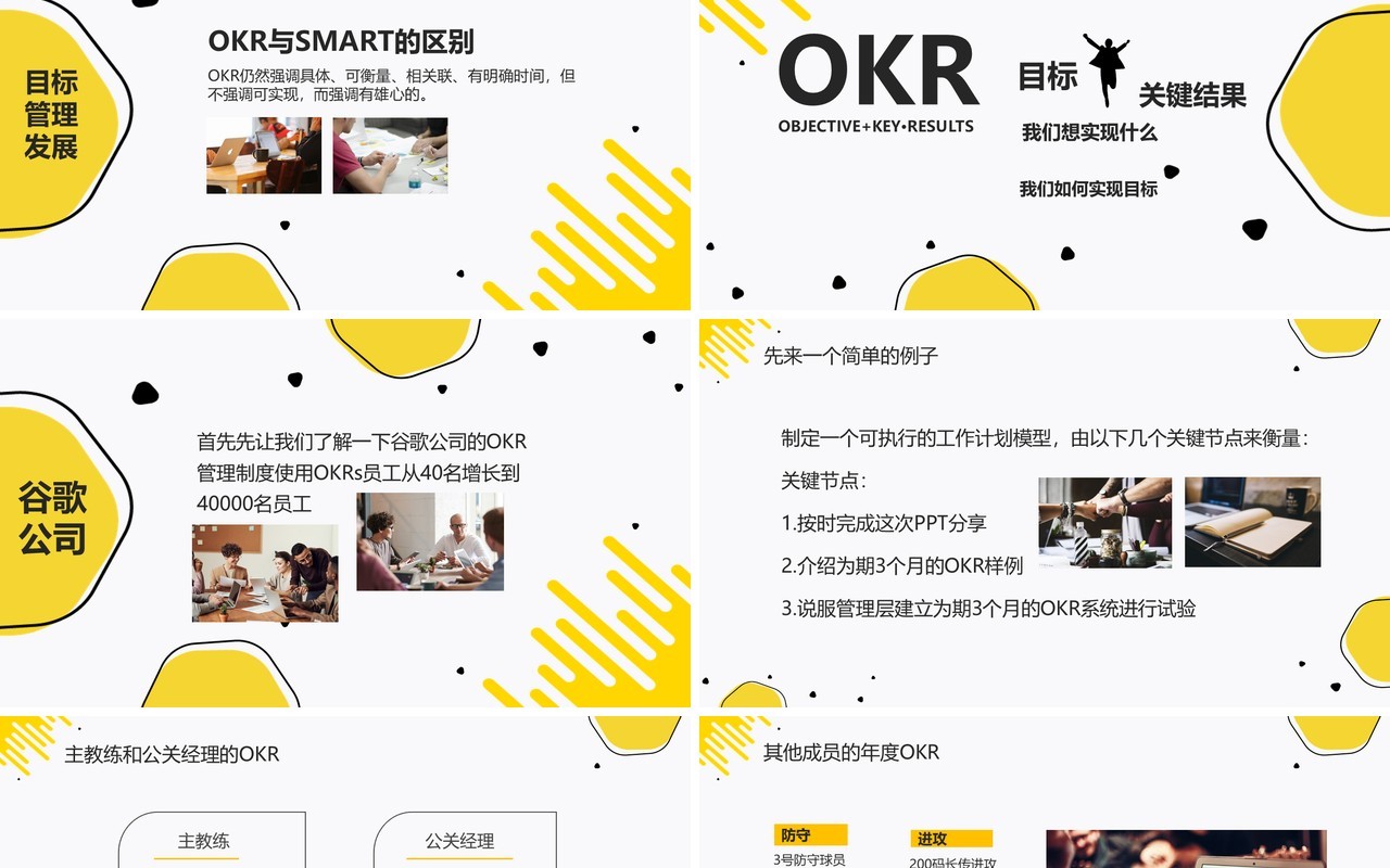 黄色简约企业OKR目标管理工作法PPT目标