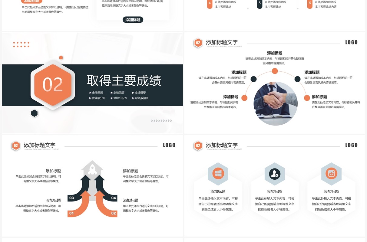 橙色商务风年终述职报告PPT通用模板