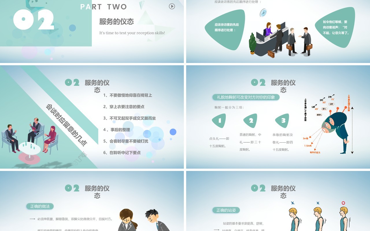 简约会议商务接待礼仪培训PPT模板