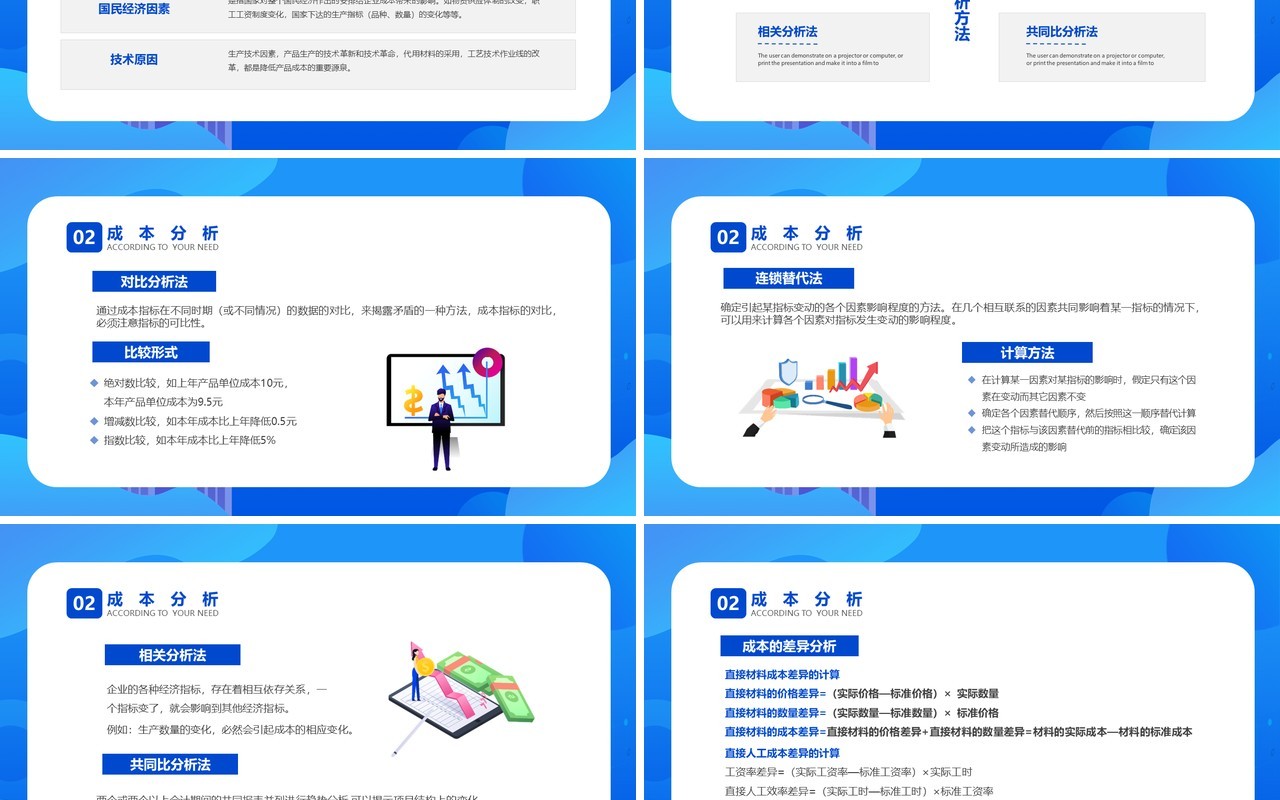扁平风企业管理成本分析与报告PPT模板