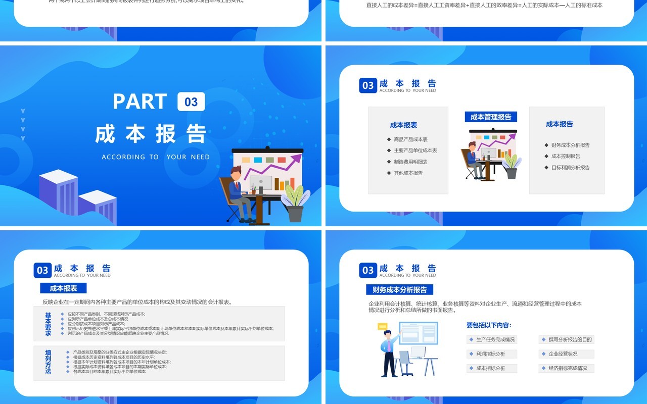 扁平风企业管理成本分析与报告PPT模板