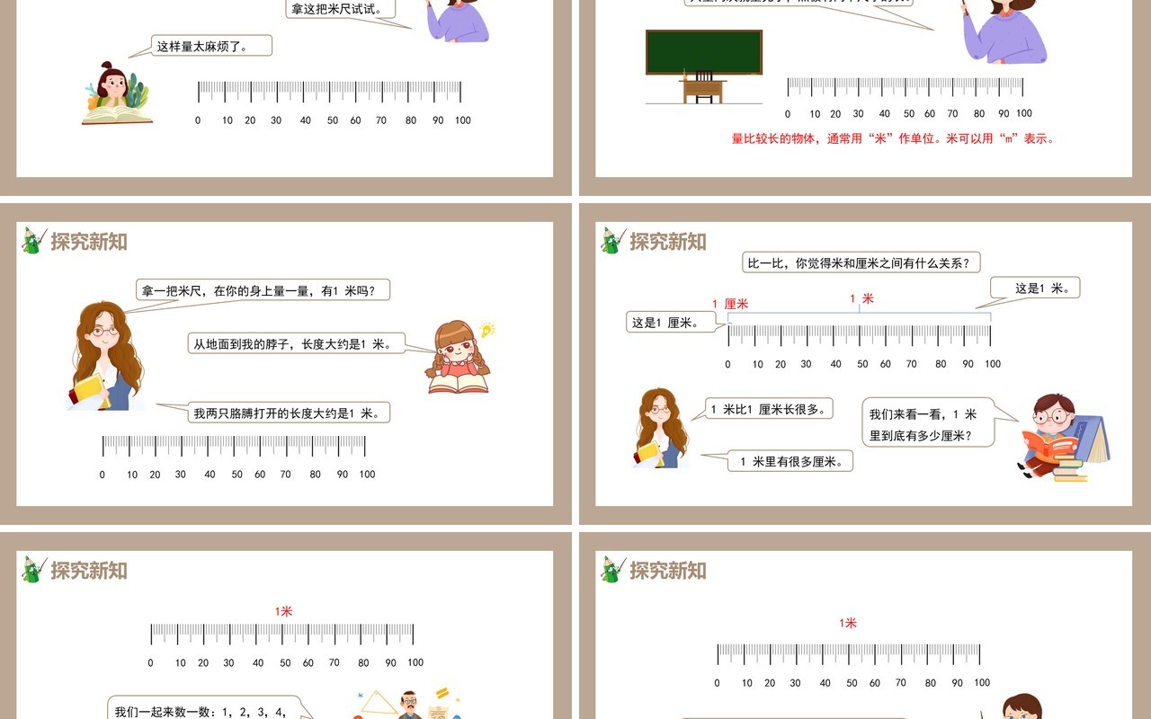部编版二年级数学上册认识米和用米量课件PPT模板