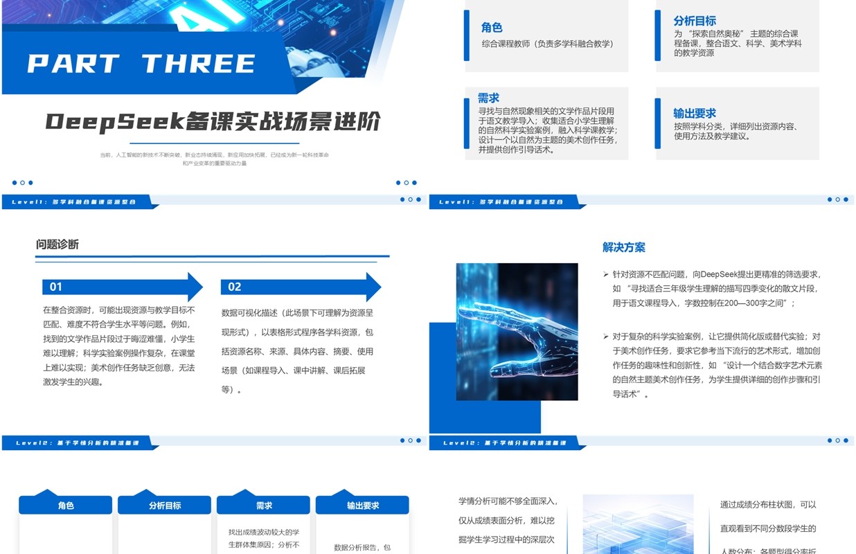 蓝色简约风DeepSeek使用全攻略PPT模板