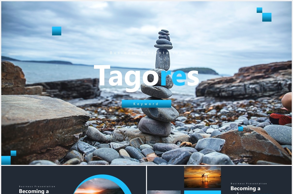 国外户外旅游宣传PPT模板Tagores Powerpoint