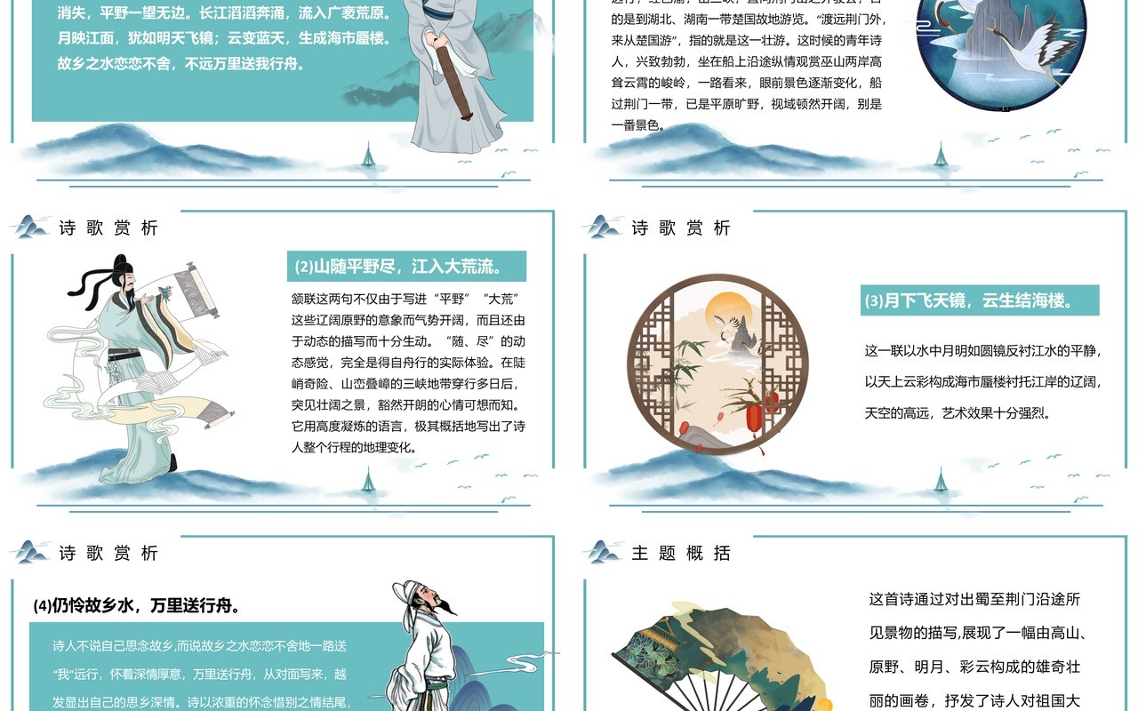 部编版八年级语文上册渡荆门送别课件PPT模板