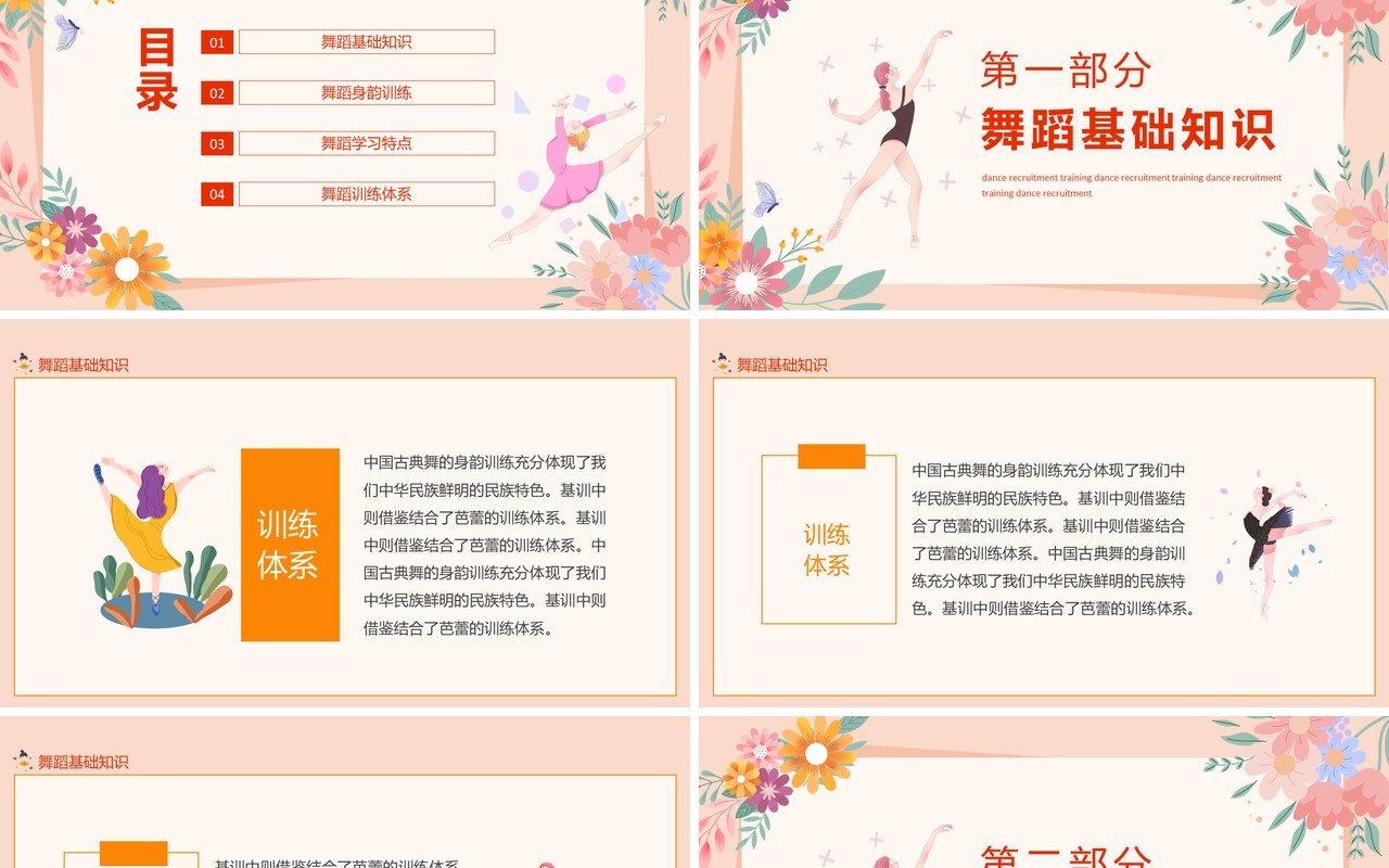 舞蹈招新培训动态PPT模板
