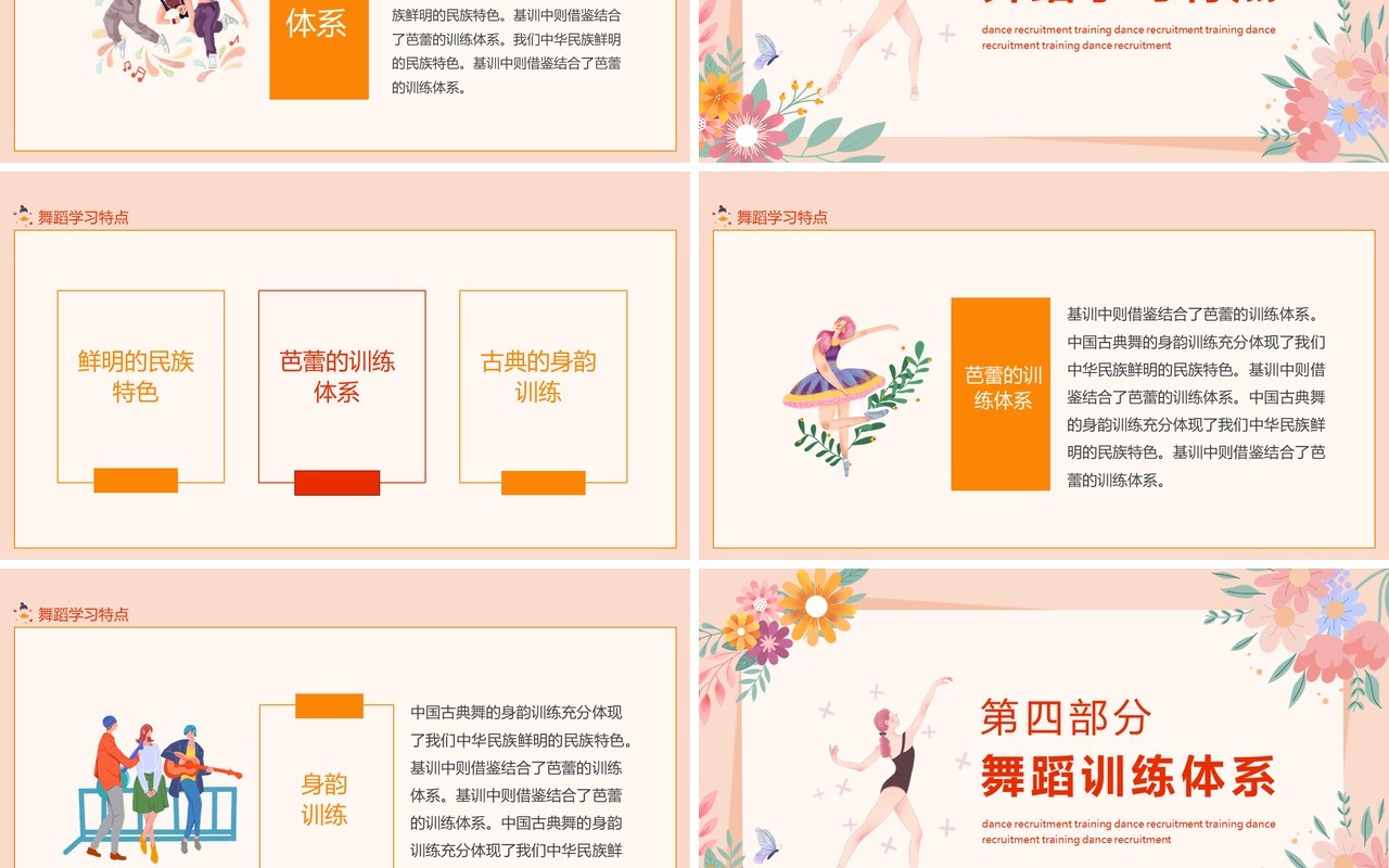 舞蹈招新培训动态PPT模板