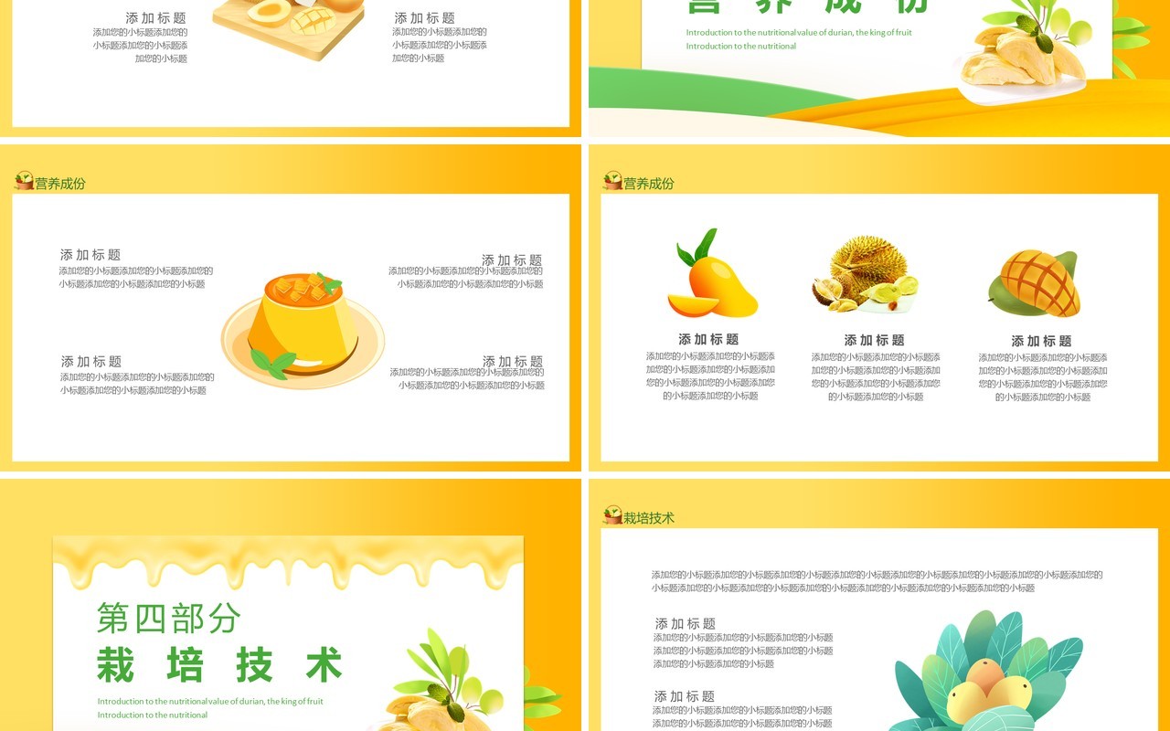 水果之王榴莲营养价值知识介绍动态PPT模板