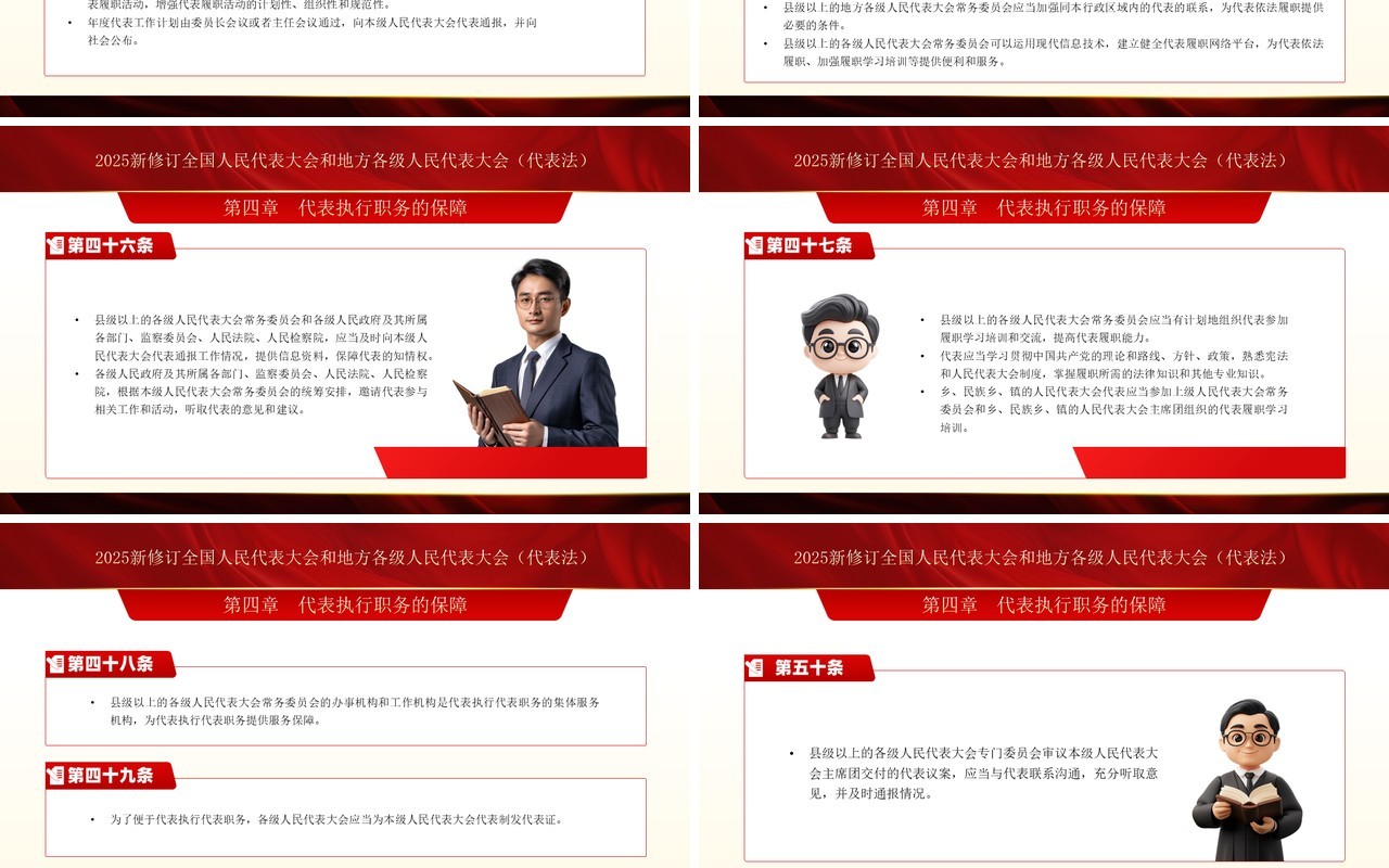 红色全国及地方人民代表大会代表法PPT模板