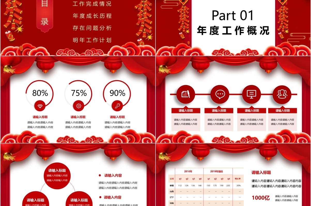 鼠年颁奖表彰年会总结PPT模板25