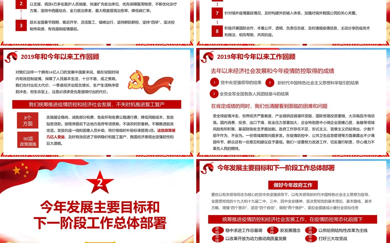 十三届全国两会政府工作报告党建PPT模板