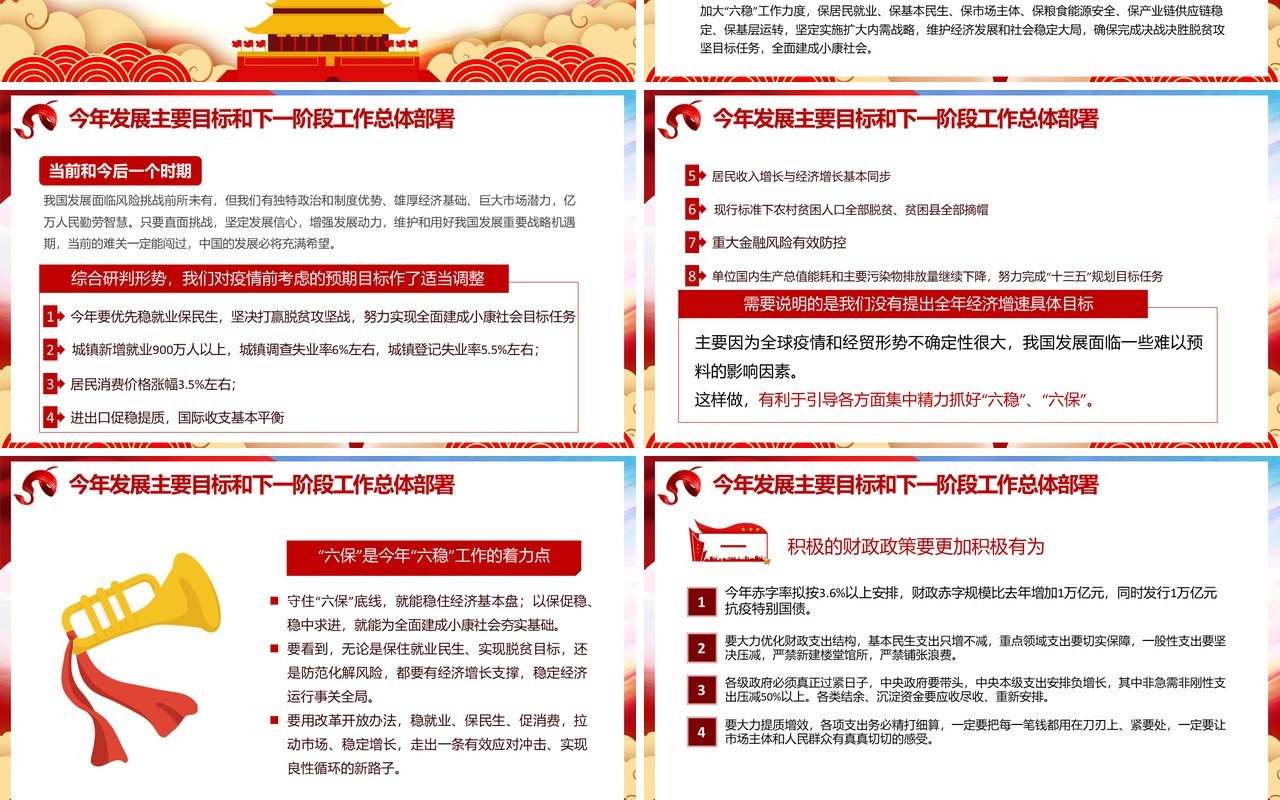 十三届全国两会政府工作报告党建PPT模板
