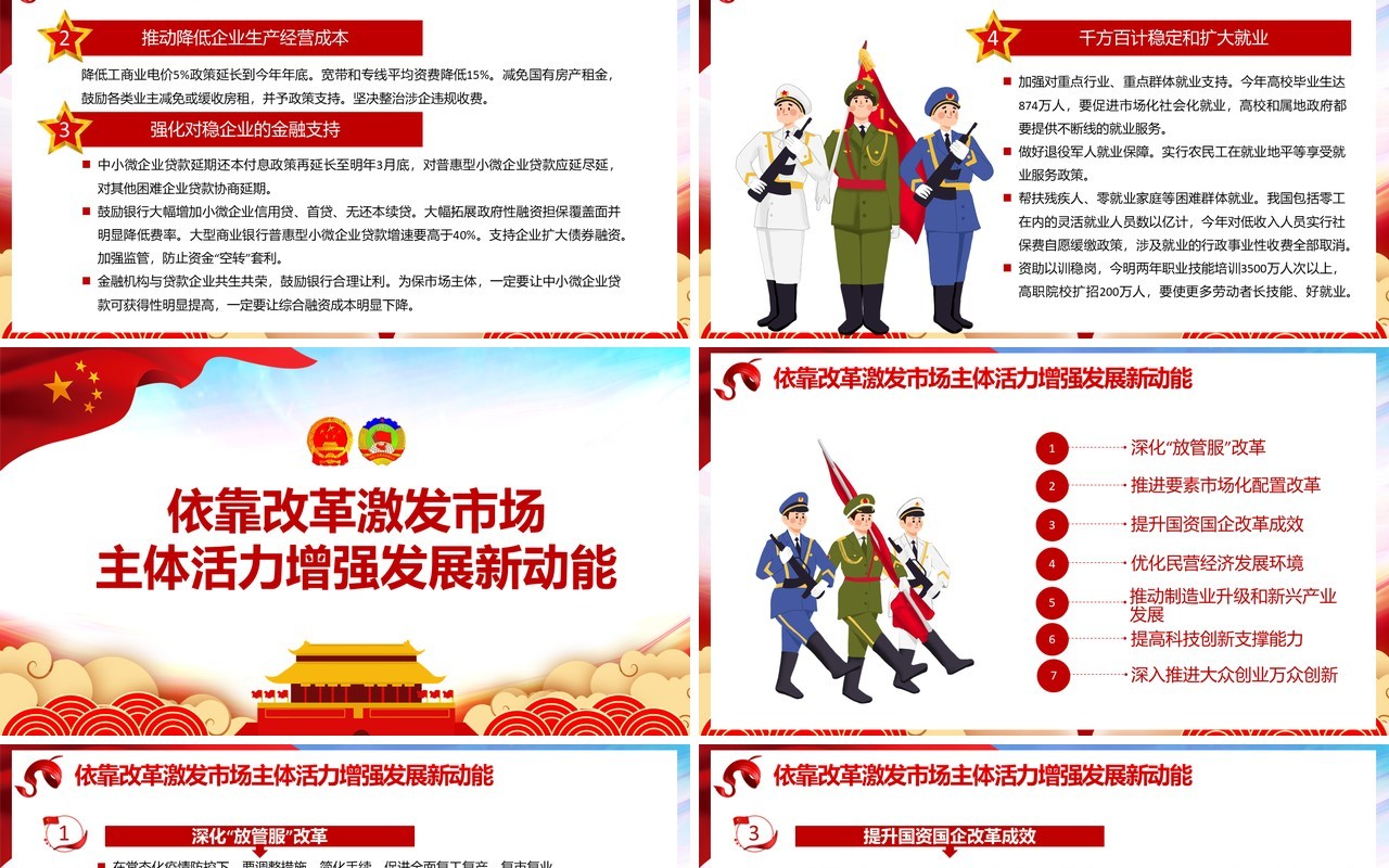 十三届全国两会政府工作报告党建PPT模板
