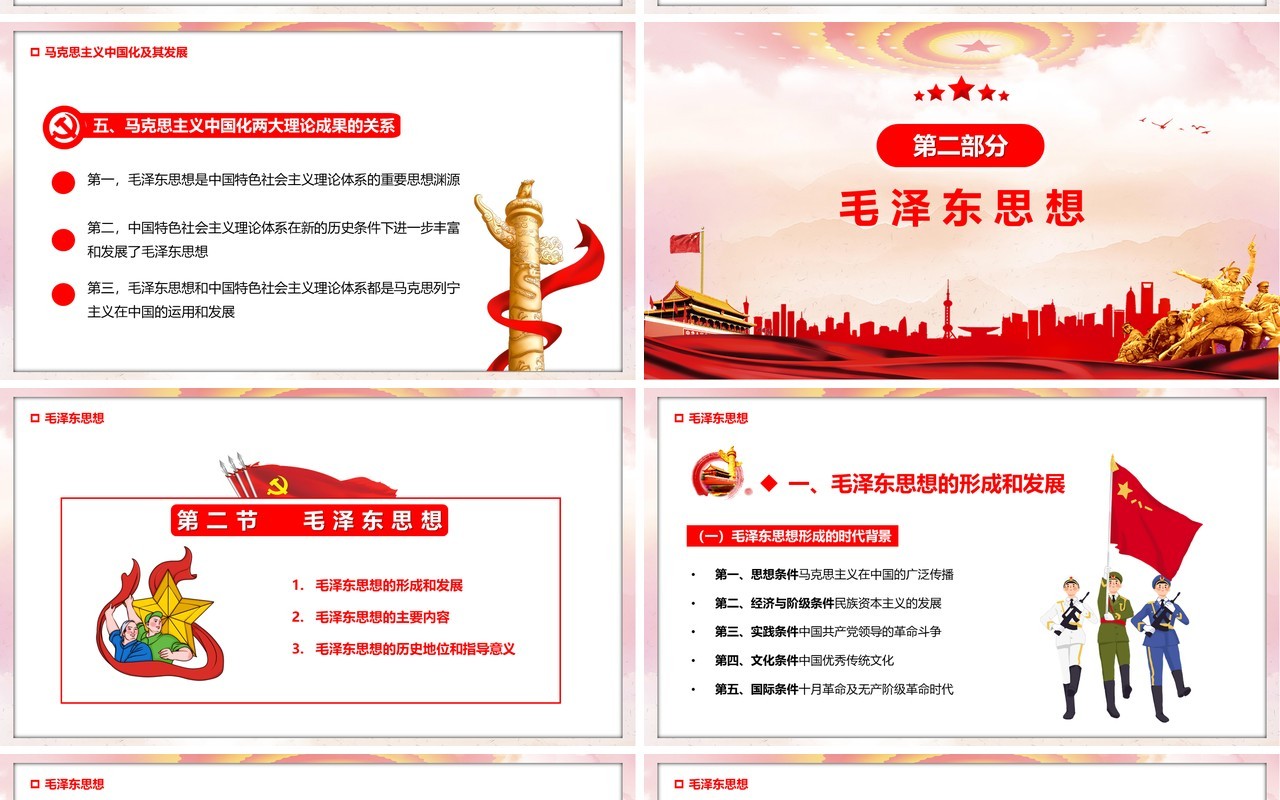 毛泽东思想中国特色社会主义理论PPT模板