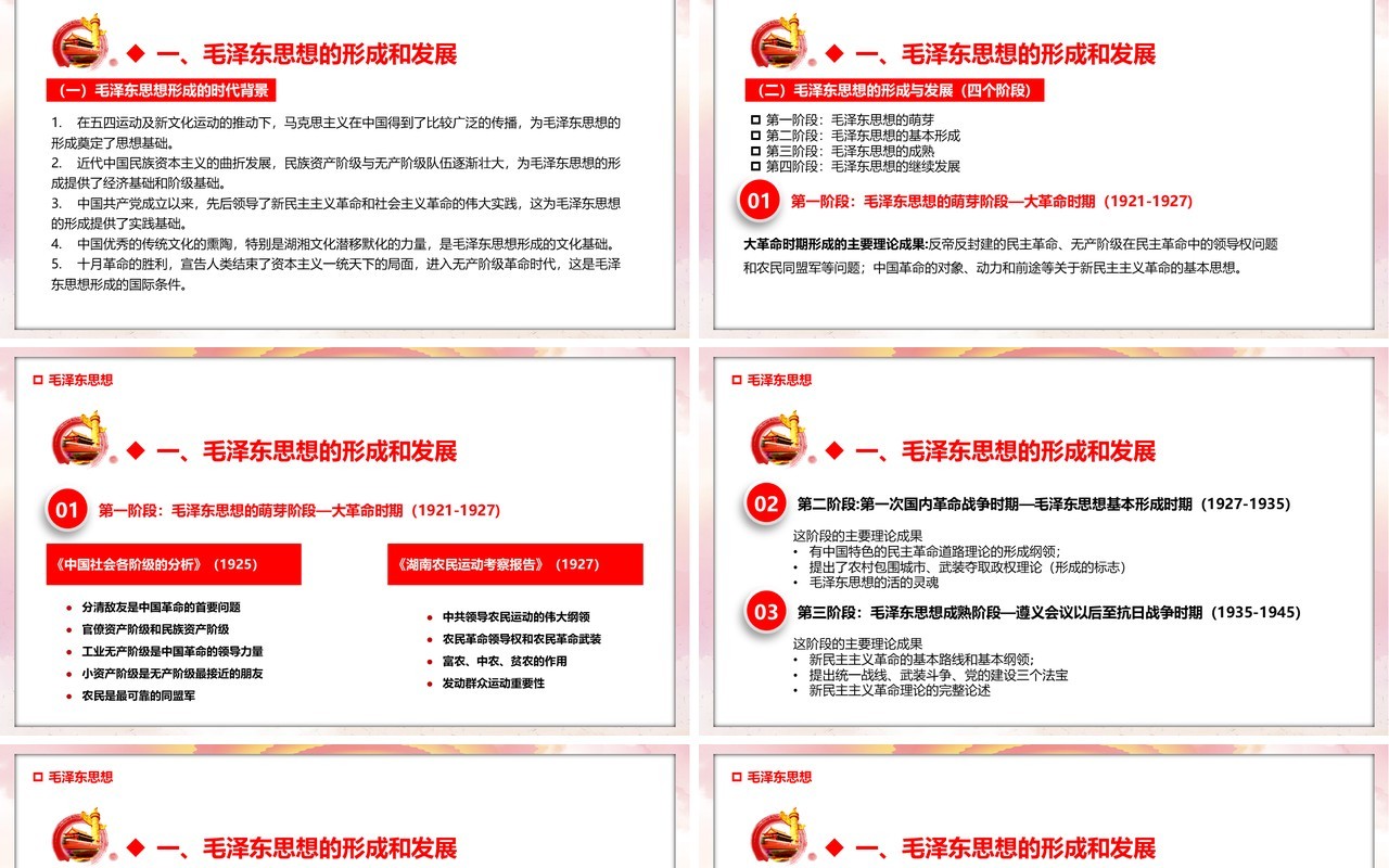 毛泽东思想中国特色社会主义理论PPT模板