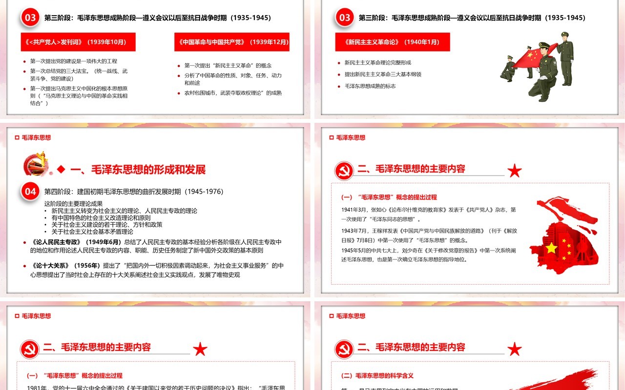 毛泽东思想中国特色社会主义理论PPT模板