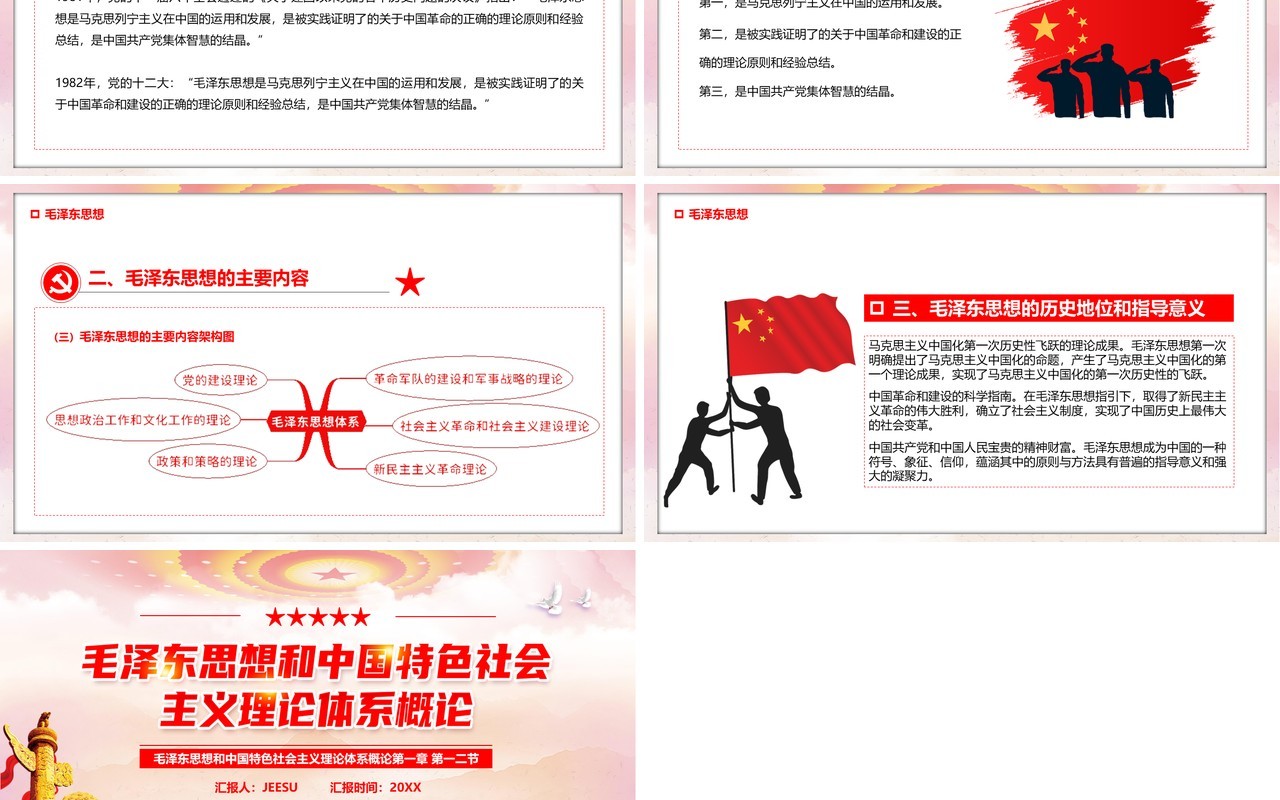 毛泽东思想中国特色社会主义理论PPT模板