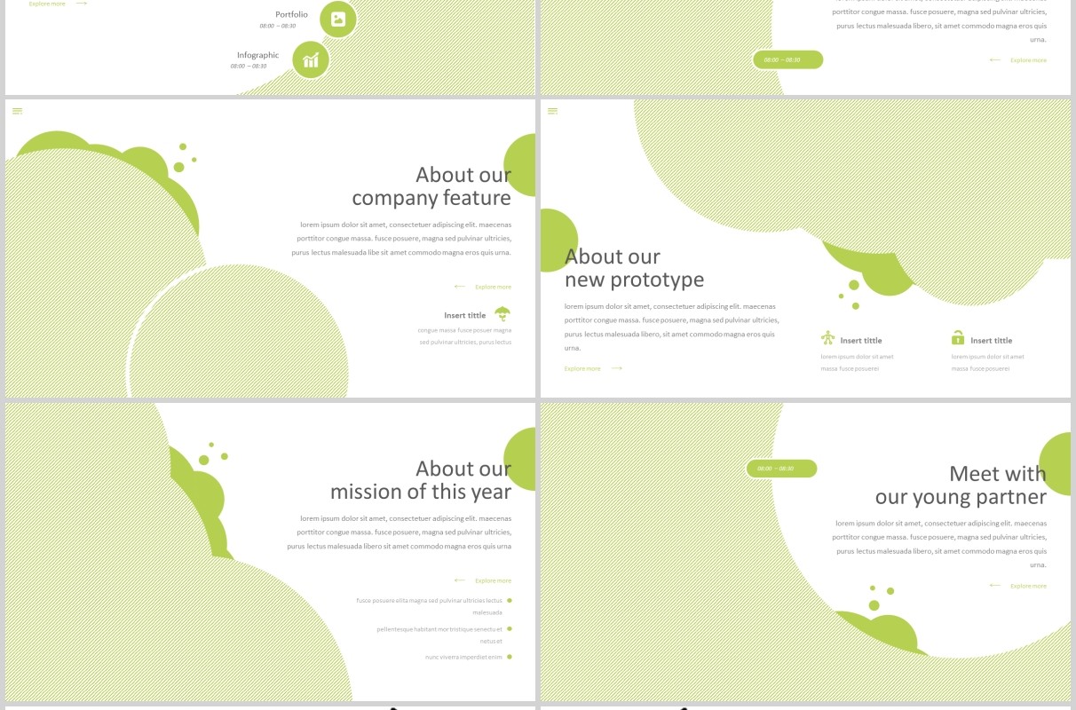 绿色商务通用PPT模板创意版式设计Organic Powerpoint Template