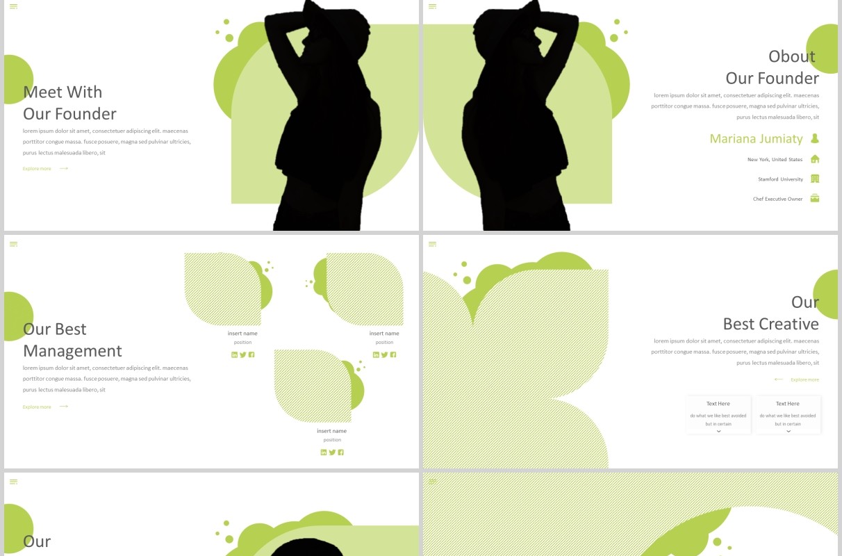 绿色商务通用PPT模板创意版式设计Organic Powerpoint Template