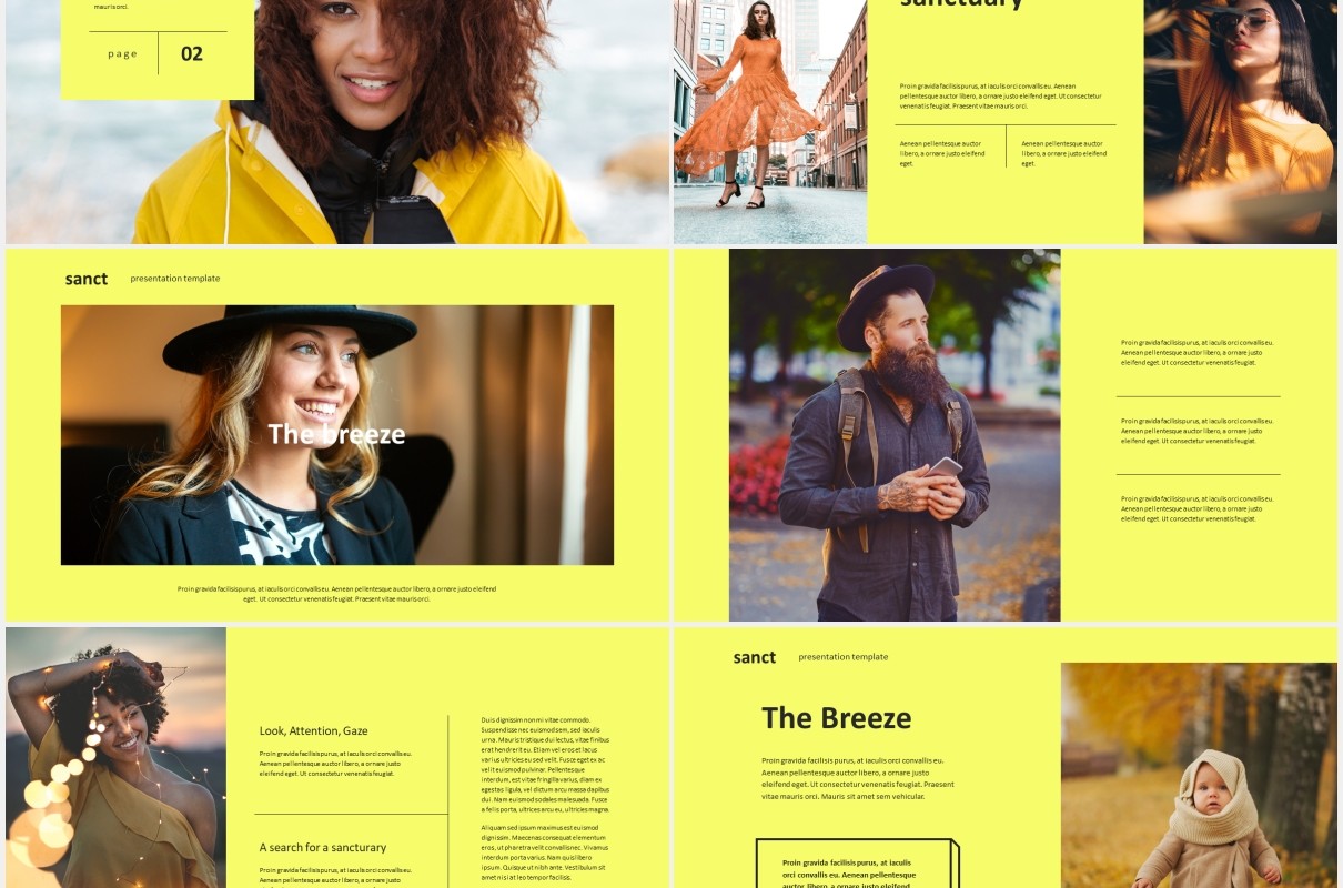 黄色时尚现代工作宣传PPT模板sanct modern powerpoint template