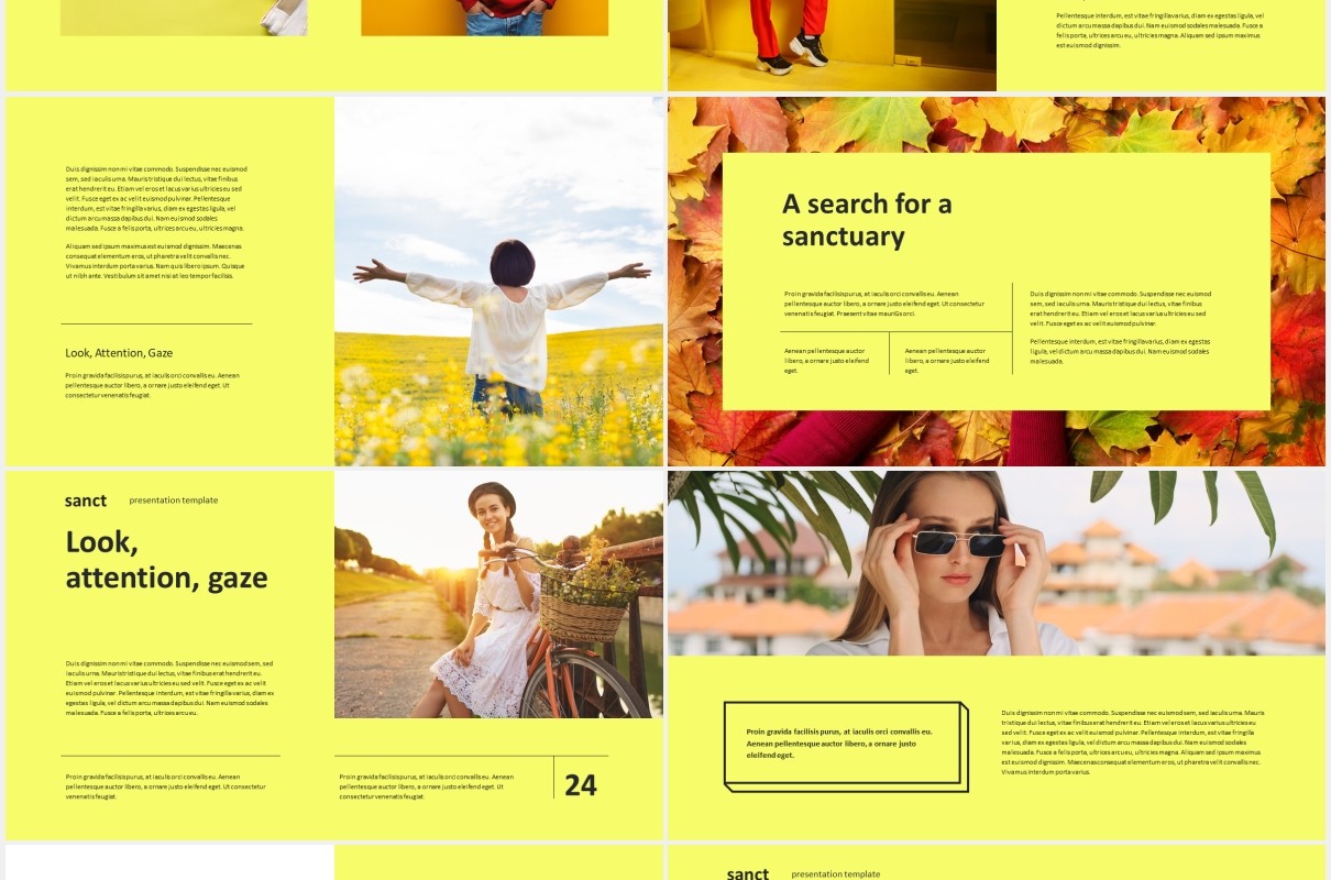 黄色时尚现代工作宣传PPT模板sanct modern powerpoint template