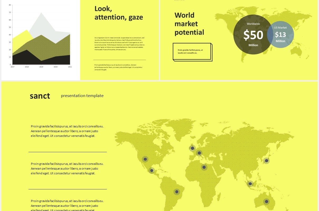黄色时尚现代工作宣传PPT模板sanct modern powerpoint template